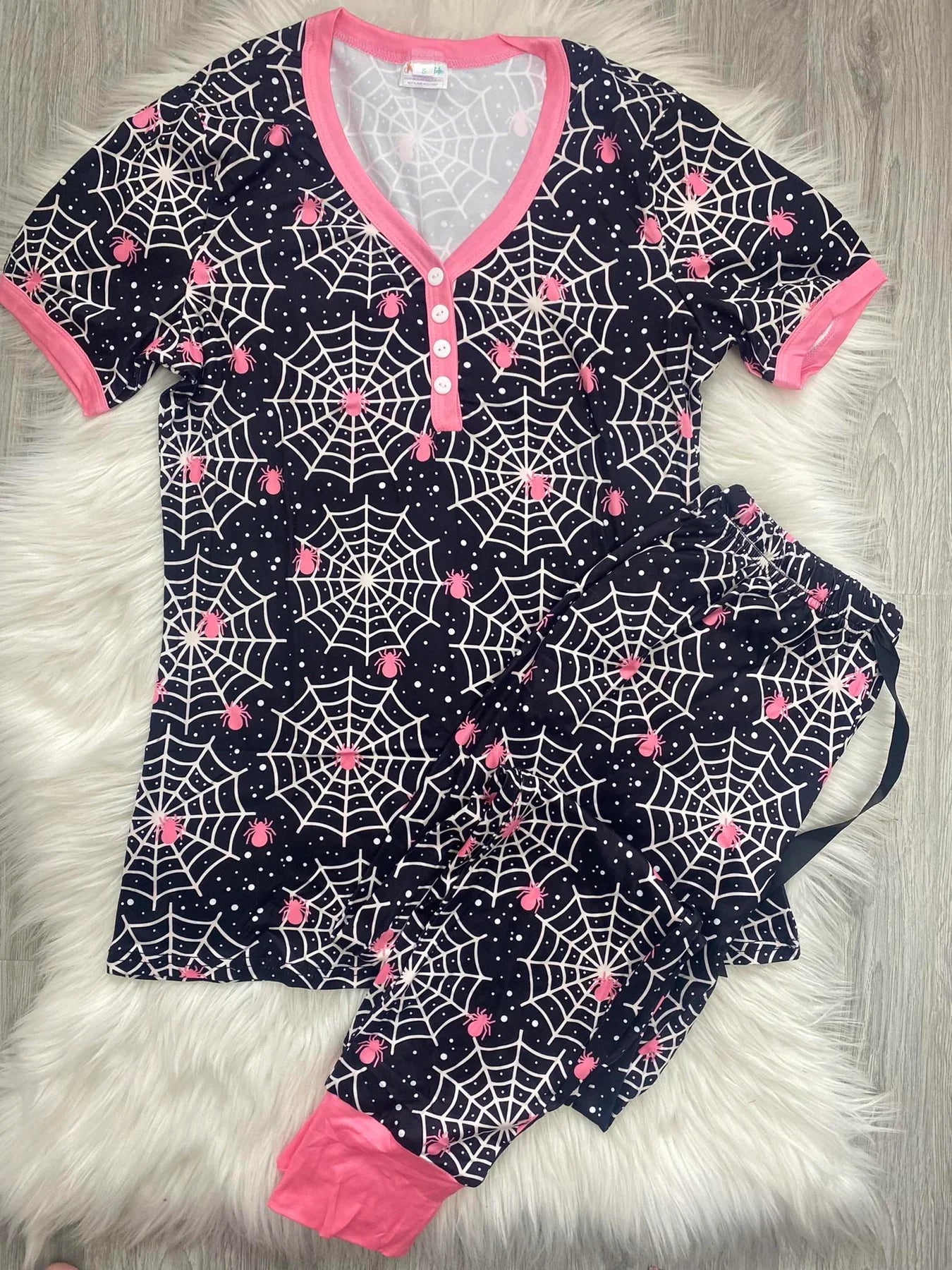 Halloween Short Sleeve Pajama Set In Three Colors
