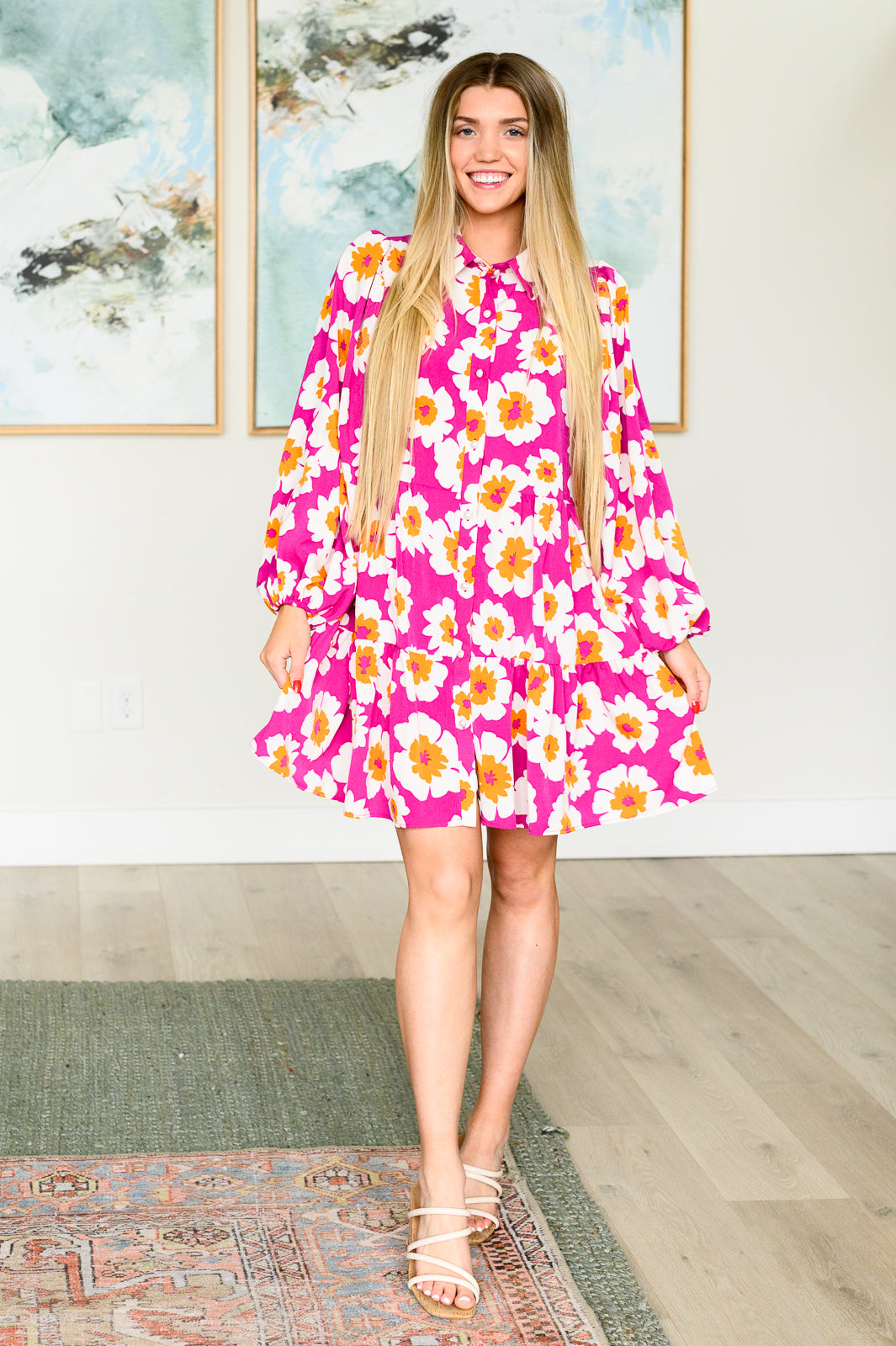 Magnificently Mod Floral Shirt Dress Country Blossom Boutique Magnificently Mod Floral Shirt Dress Country Blossom Boutique