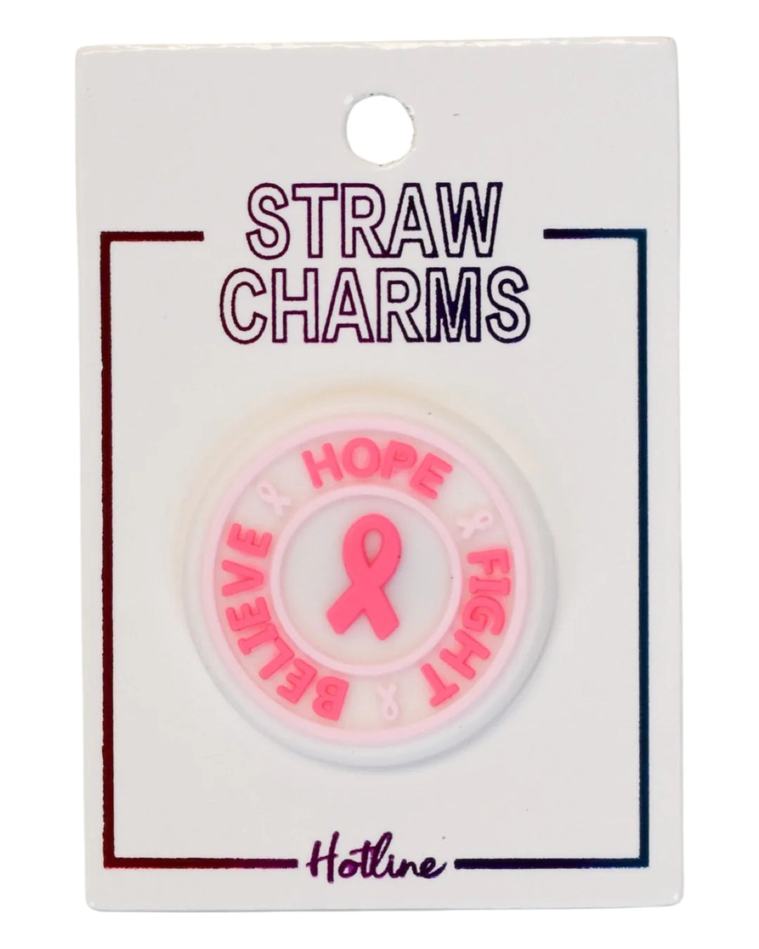 Tumbler Straw Charm-Breast Cancer Awareness