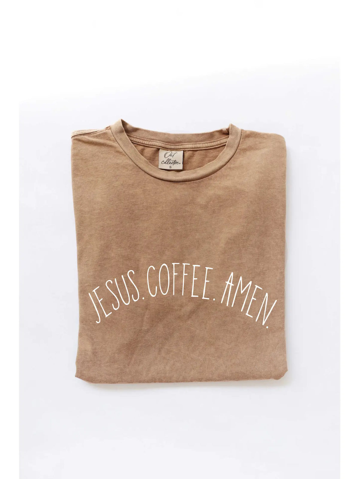Jesus Coffee Amen Mineral Washed Graphic Top