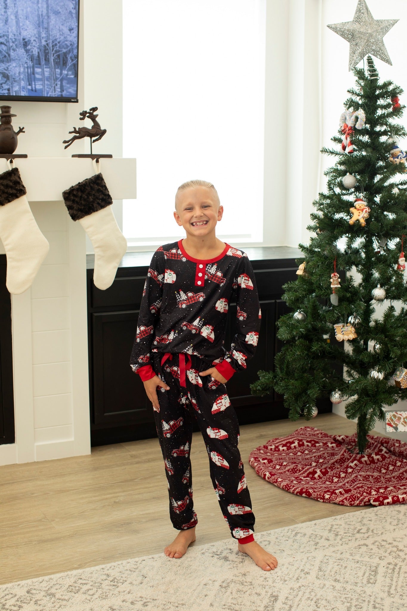 PREORDER: Matching Christmas Pajamas in Plaid Truck