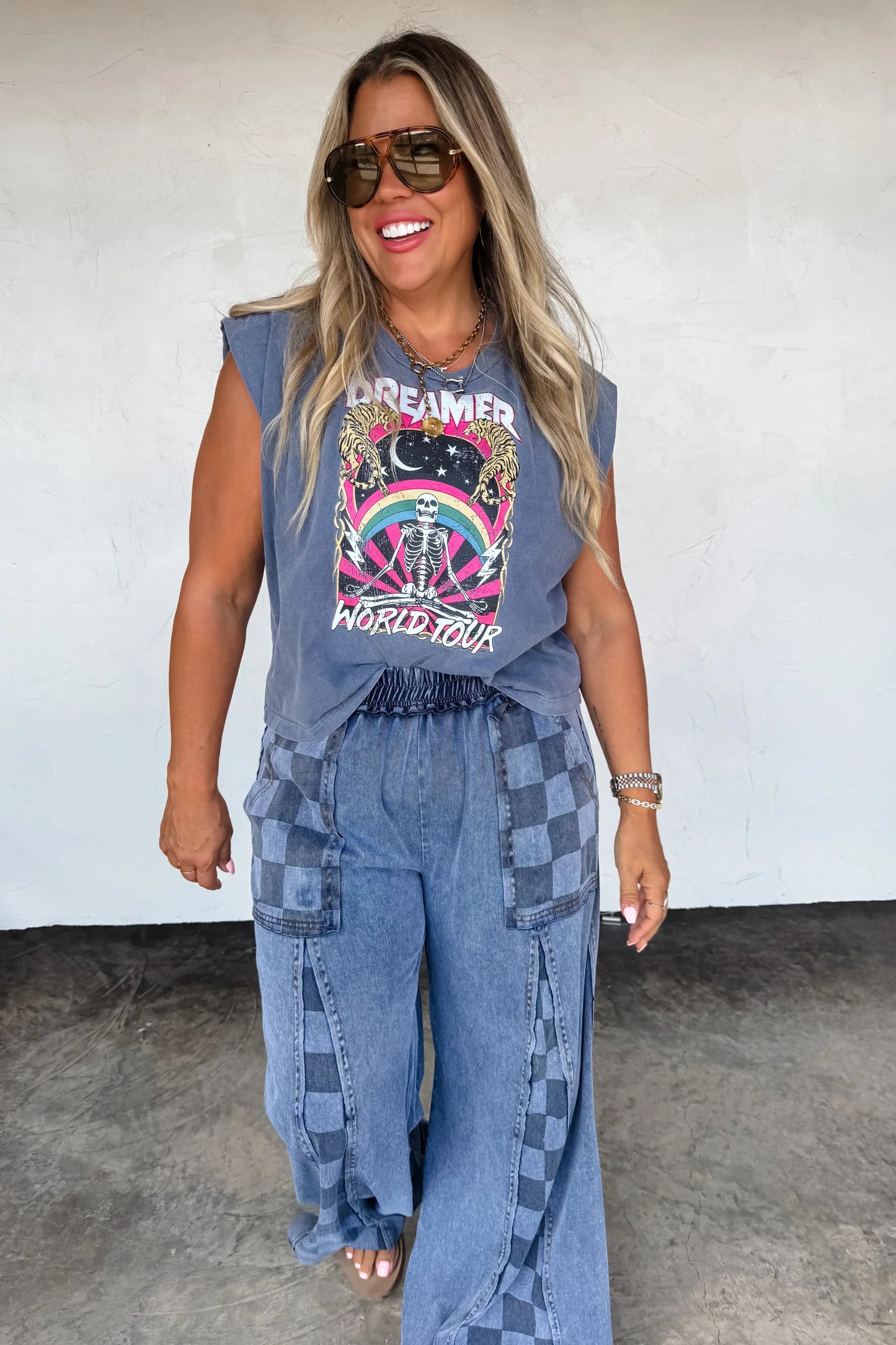 PREORDER: Groove on Checker Flare Pants