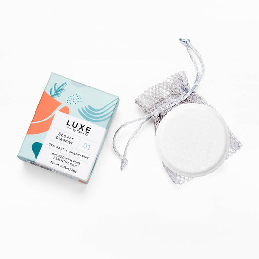 Luxe Sea Salt + Grapefruit Shower Steamer Fizzy Bomb