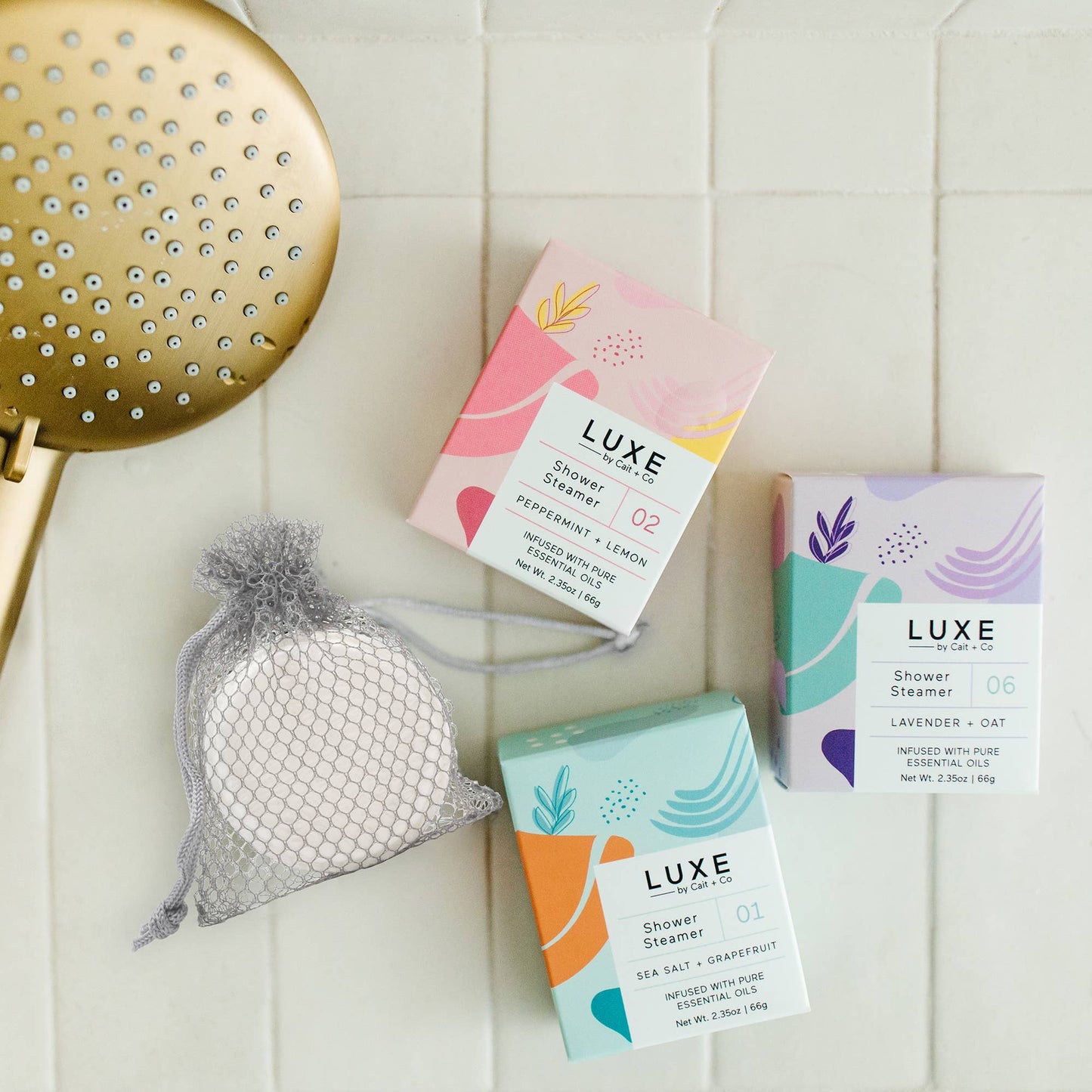 Luxe Jasmine Tea + Ginger Shower Steamer Fizzy Bomb