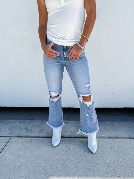 PREORDER: Lucy Distressed Crop Jeans