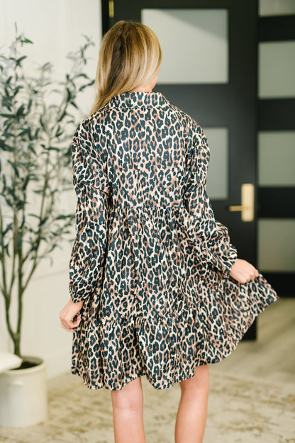 Darlin' If You Don't Mind Babydoll Leopard Print Dress