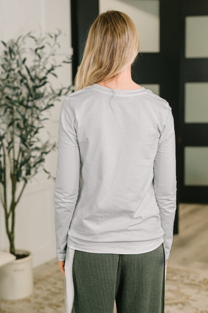 Down to the Basics Long Sleeve Top in Heathered Grey