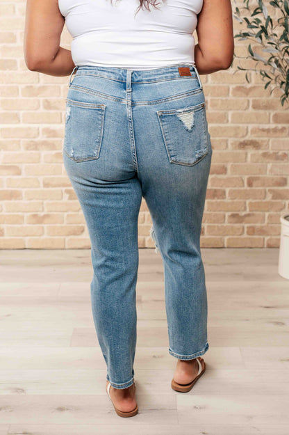 Frankie High Waist Distressed Boyfriend Jeans