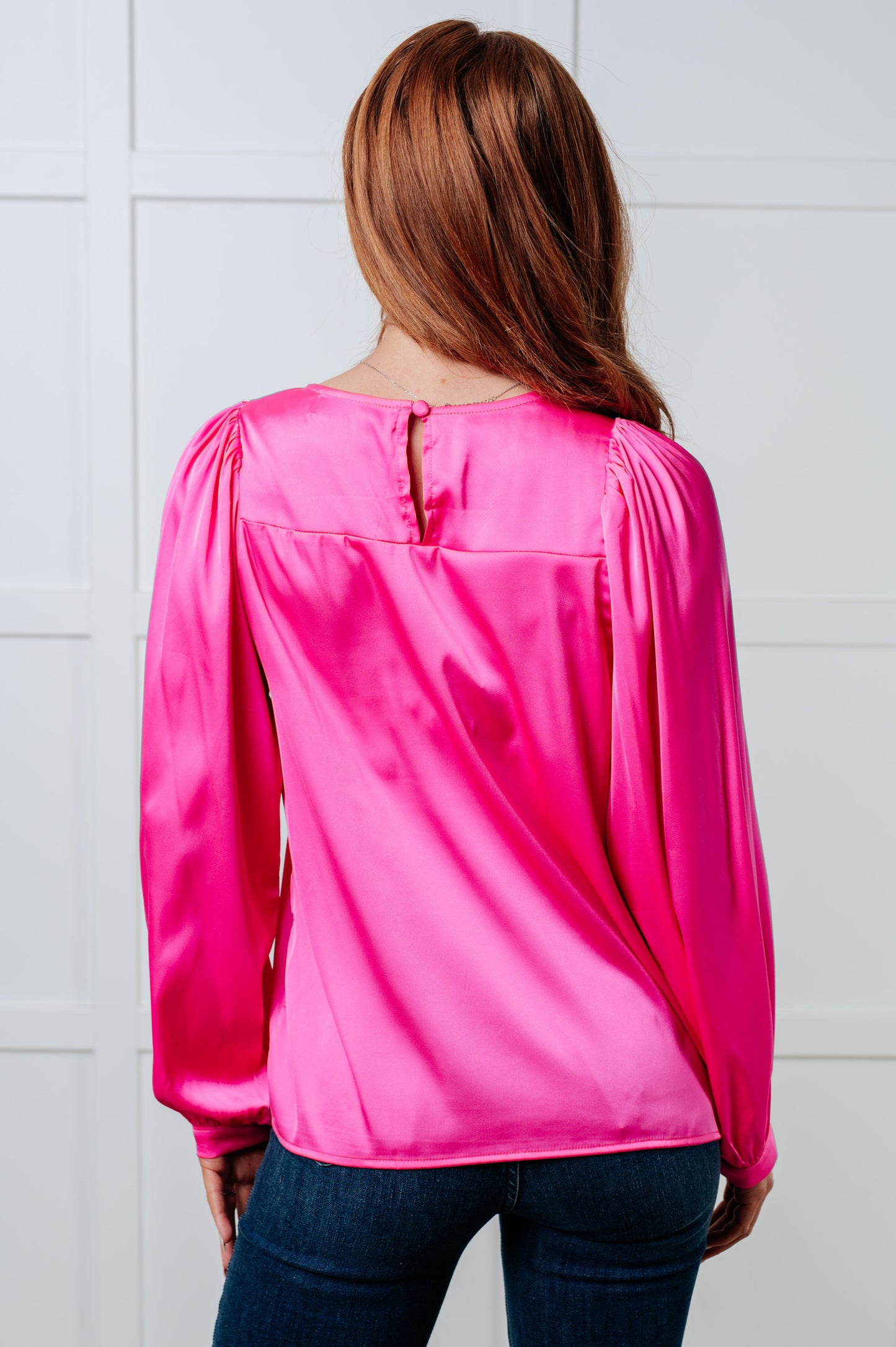 Not Exaggerating Satin Puff Sleeve Blouse