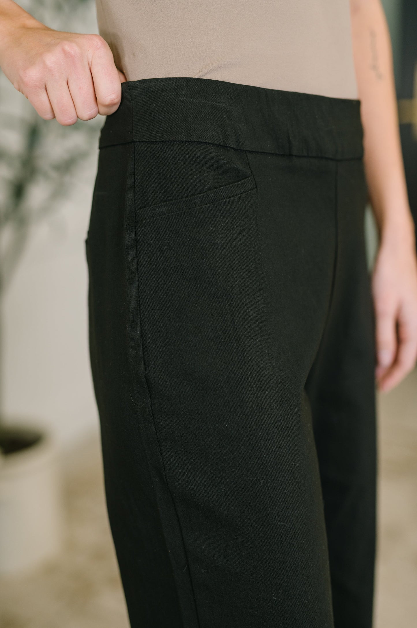 Only Pair High Waisted Wide Leg Bottoms in Black