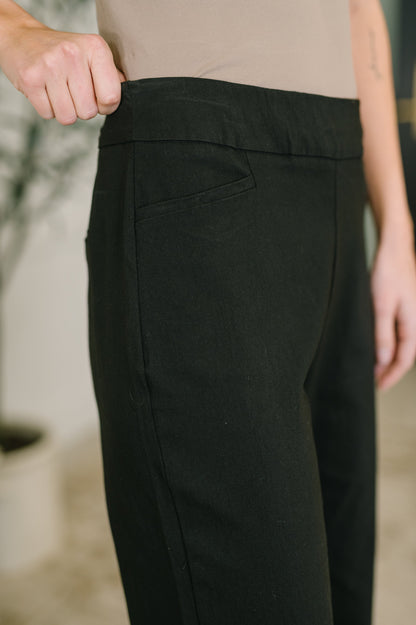 Only Pair High Waisted Wide Leg Bottoms in Black