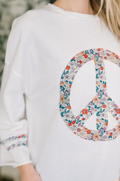 Peace, Love, and Flowers Peace Sign Top
