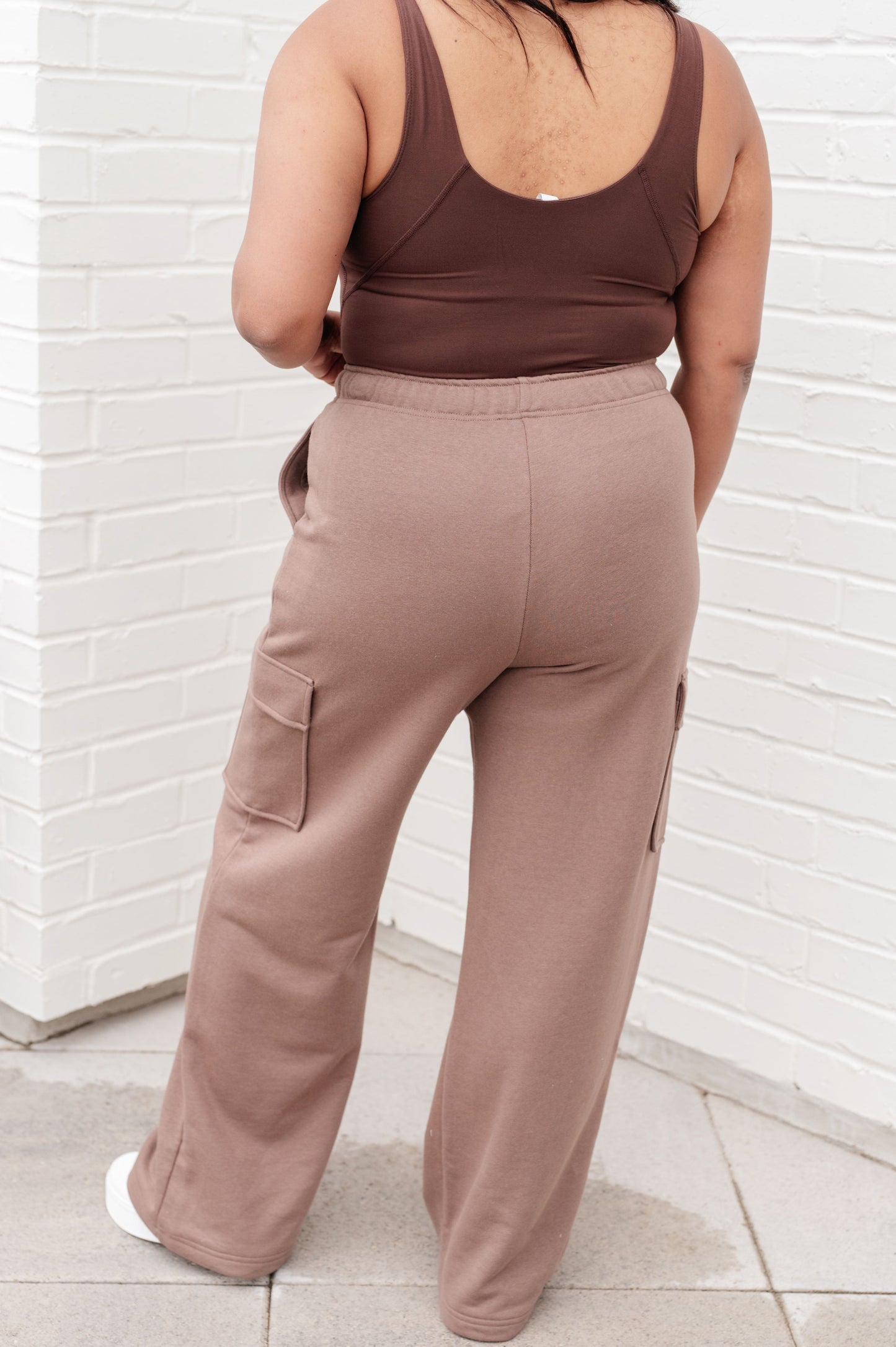 Run, Don't Walk Cargo Sweatpants in Smokey Brown