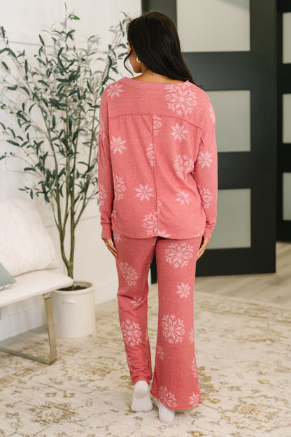 Snowflake Sniffles Pajama Set in Red