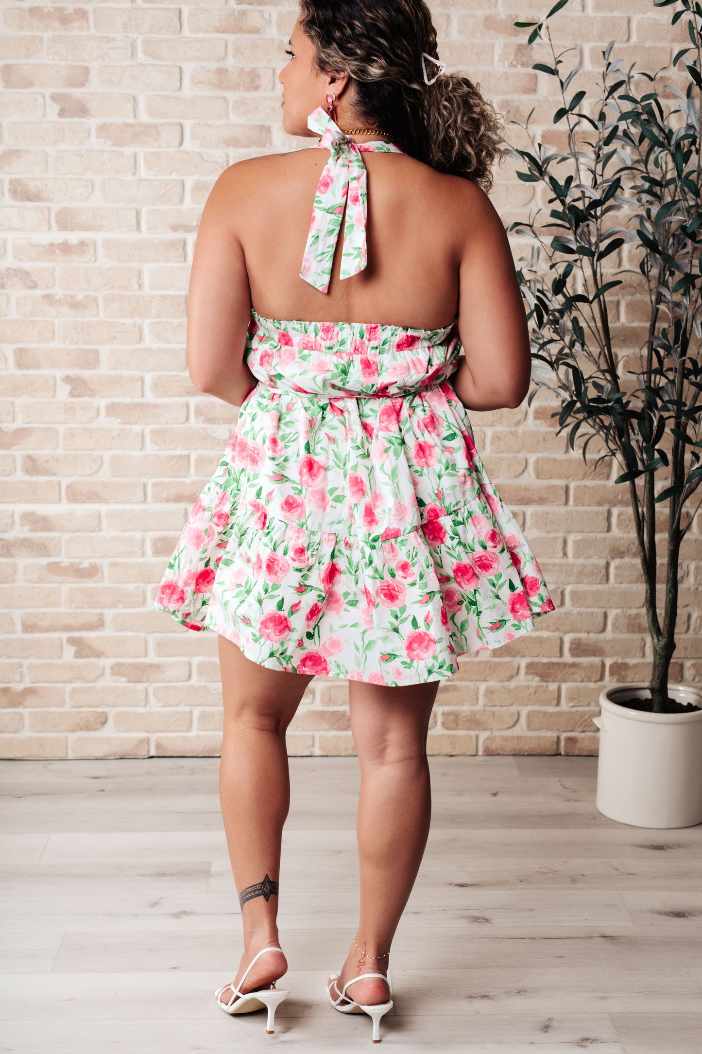 Soul Tied Floral Dress in Pink