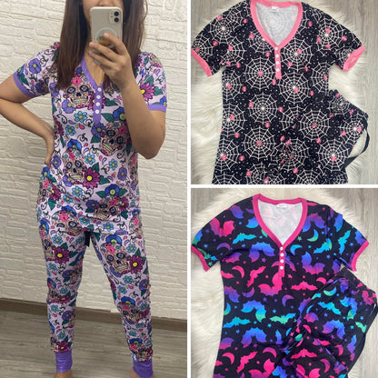 Halloween Short Sleeve Pajama Set In Three Colors