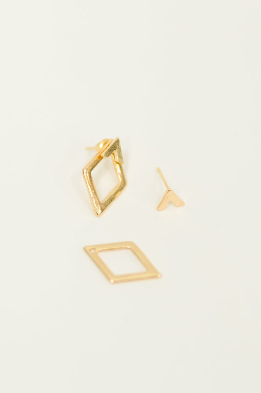 Steal Your Breath Geometric Rhombus Stud Earrings