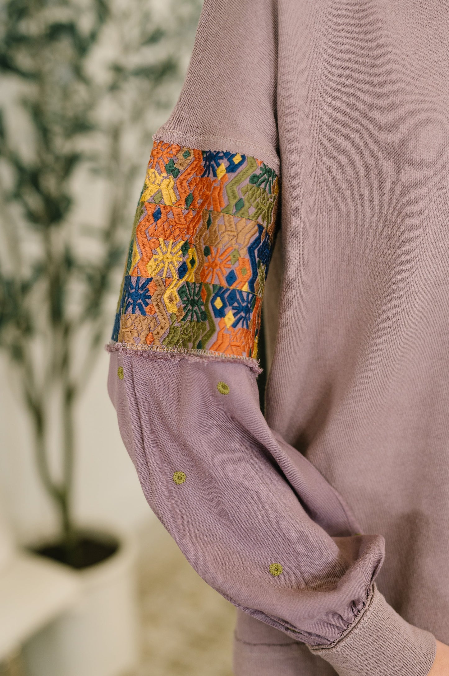 Subtle Breeze Floral Patchwork Pullover
