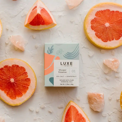 Luxe Sea Salt + Grapefruit Shower Steamer Fizzy Bomb