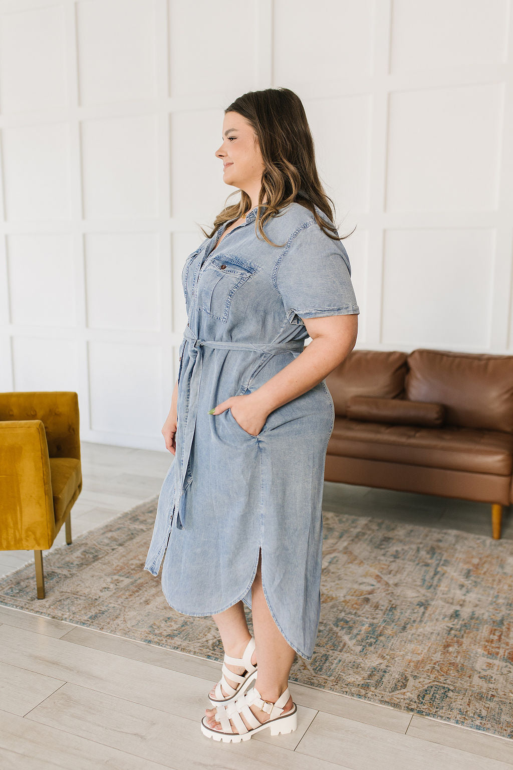 Wait For It Denim Shirtdress